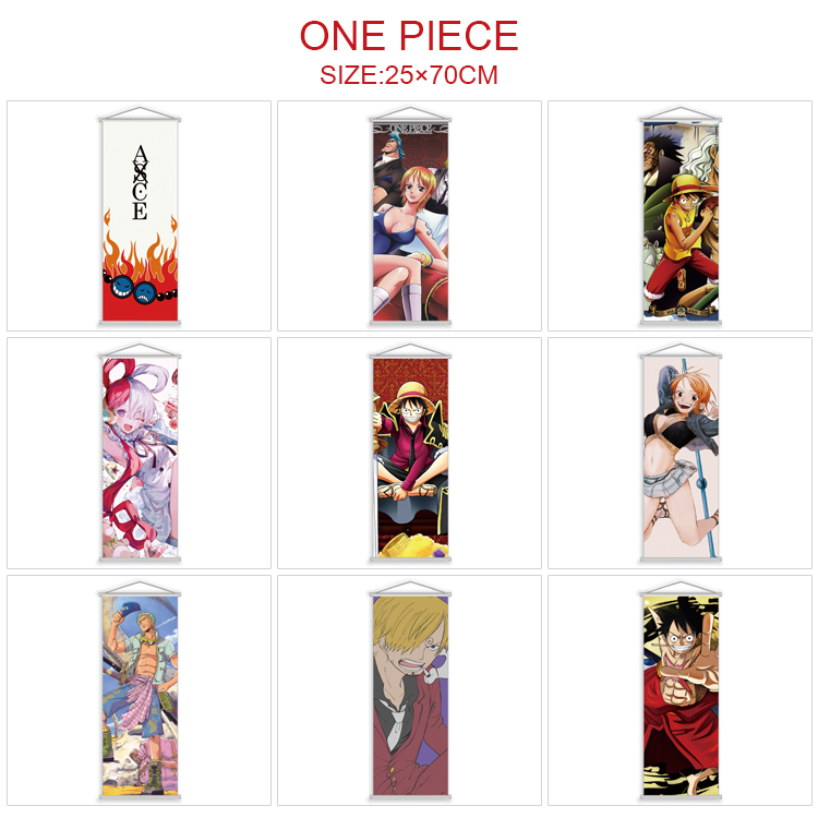 One piece anime wallscroll 25*70cm price for 5 pcs