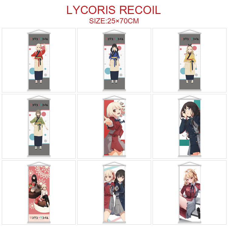 Lycoris Recoil  anime wallscroll 25*70cm price for 5 pcs