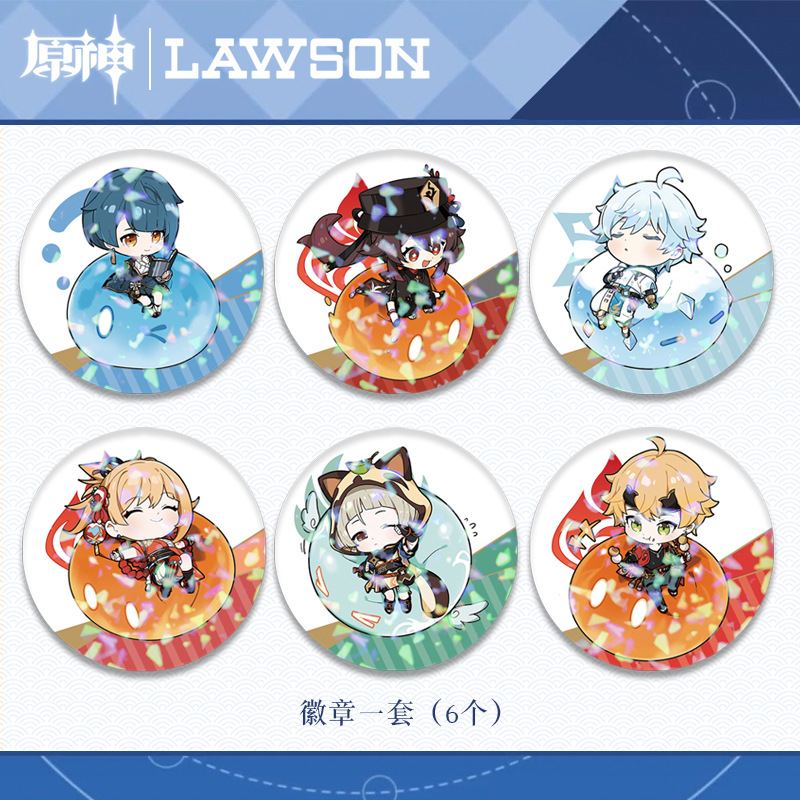 Genshin Impact anime badge a set