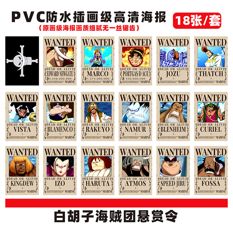 One piece anime wall poster price for a set of 18 pcs