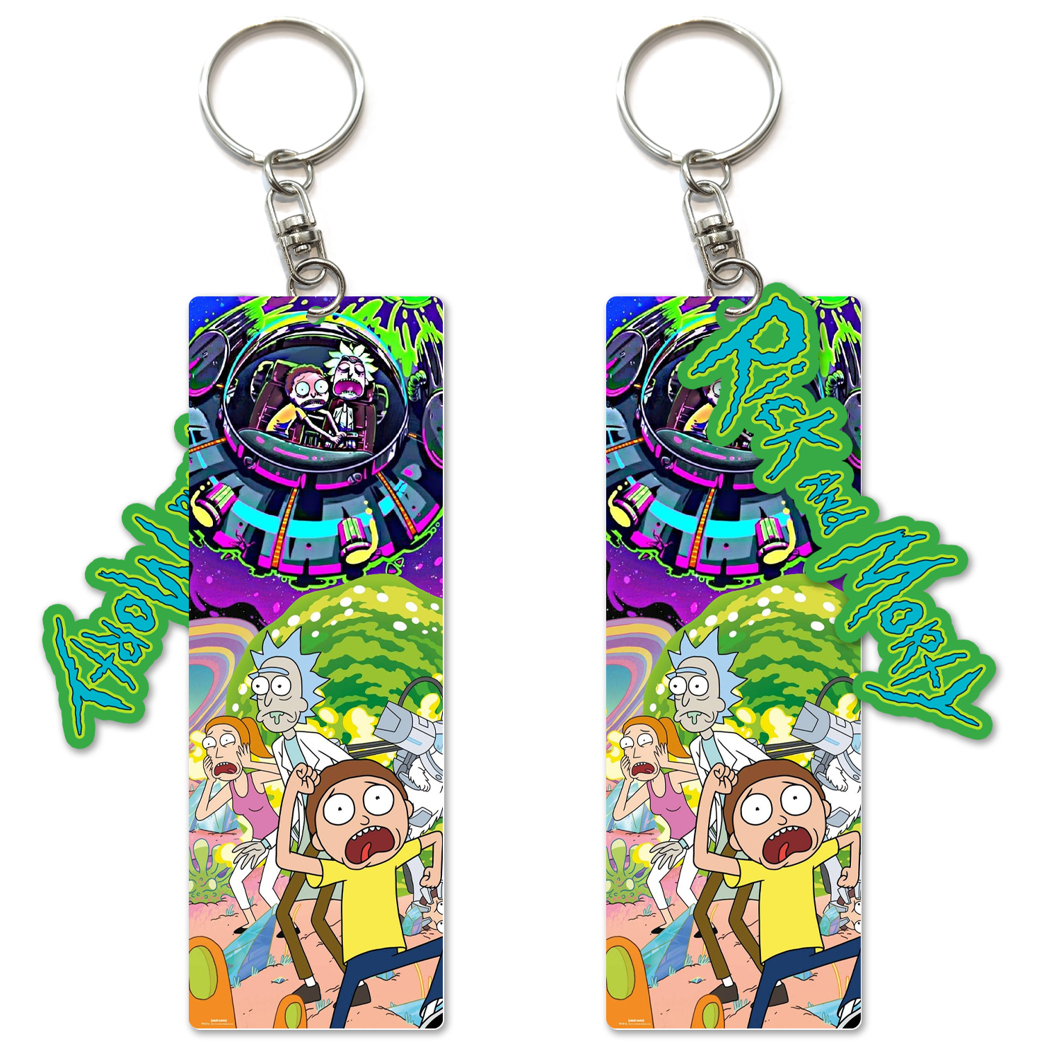 Rick and Morty anime keychain