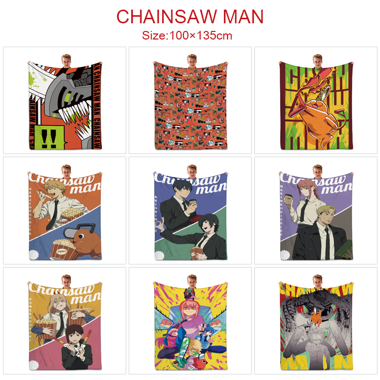 chainsaw man anime blanket 100*135cm