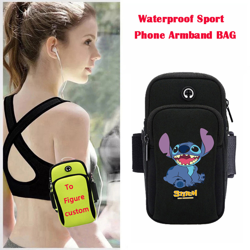 Stitch anime wateroof sport phone armband bag