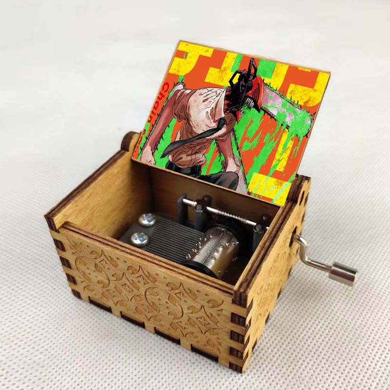 chainsaw man anime hand operated music box