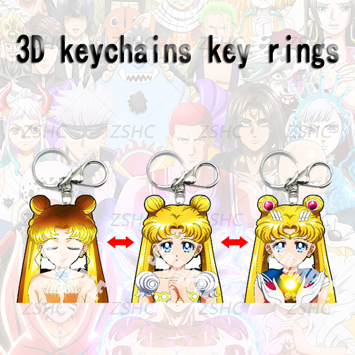 Sailor Moon Crystal anime 3d keychain