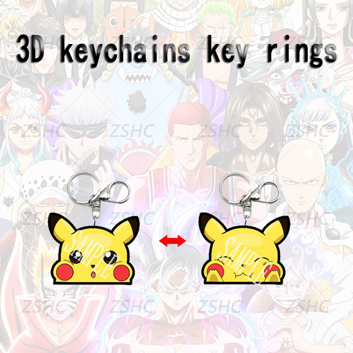 Pokemon anime 3d keychain