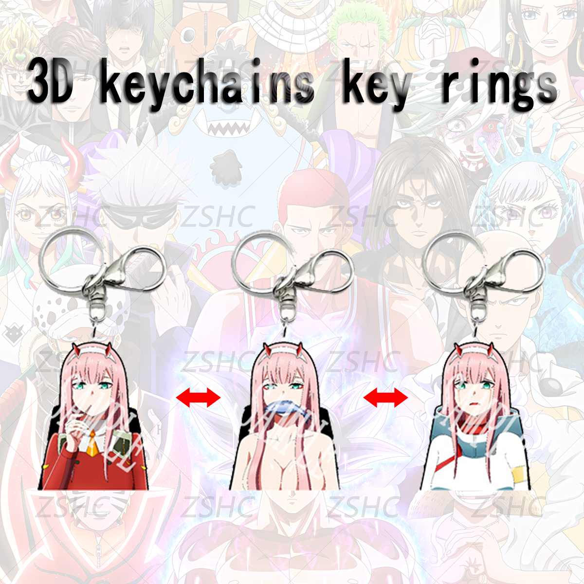 Darling In The Franxx anime 3d keychain