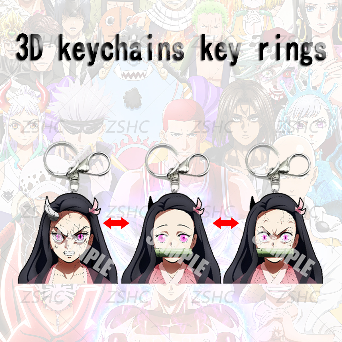demon slayer kimets anime 3d keychain