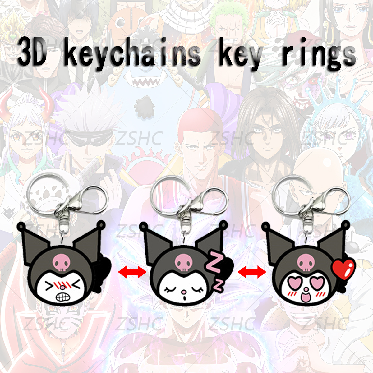 Kuromi anime 3d keychain