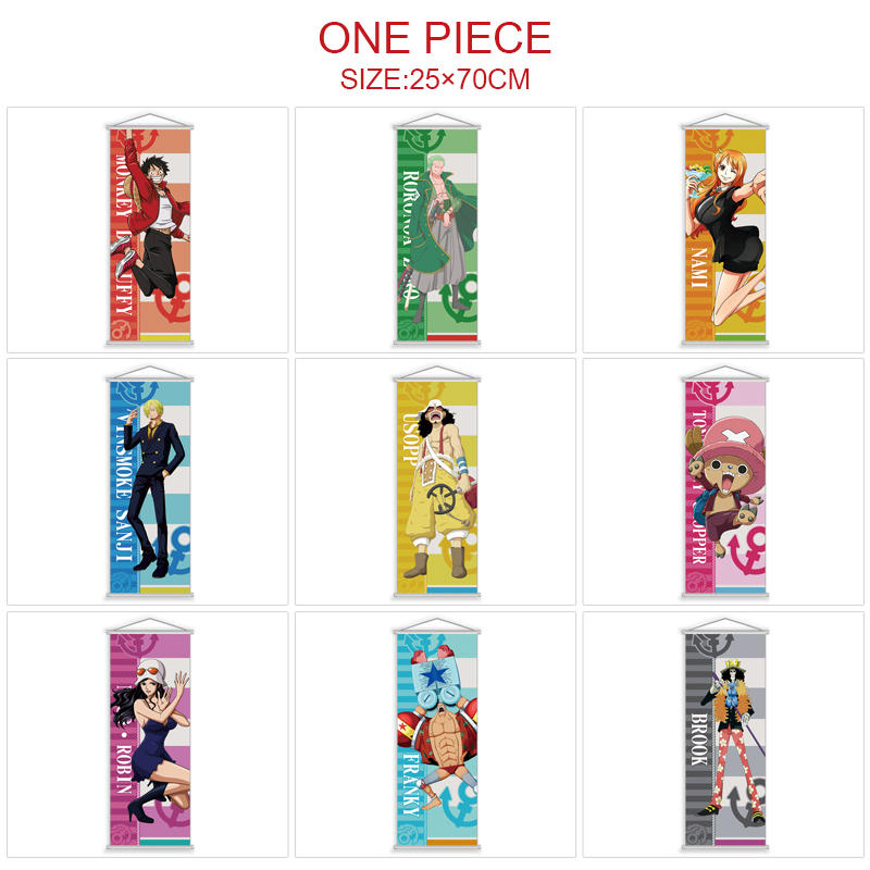 One piece anime wallscroll 25*70cm price for 5 pcs