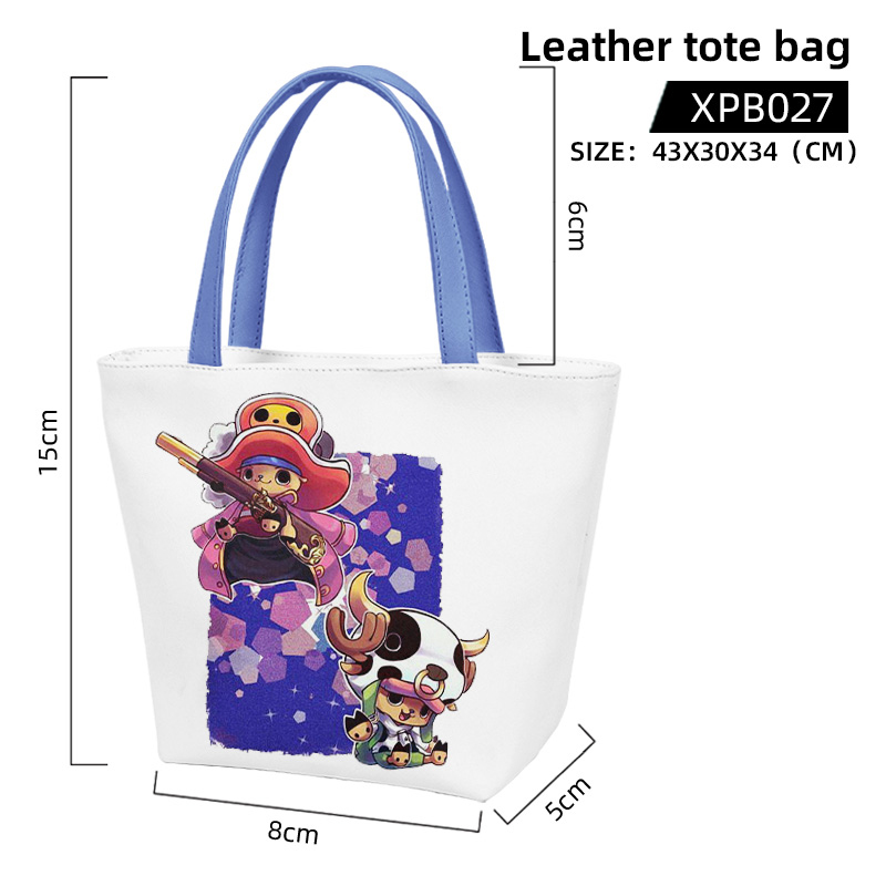 One piece anime leather tote bag