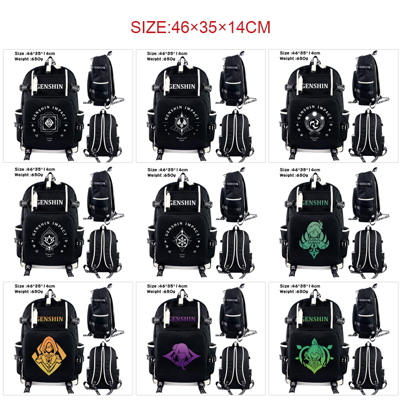 Genshin Impact anime Backpack bag