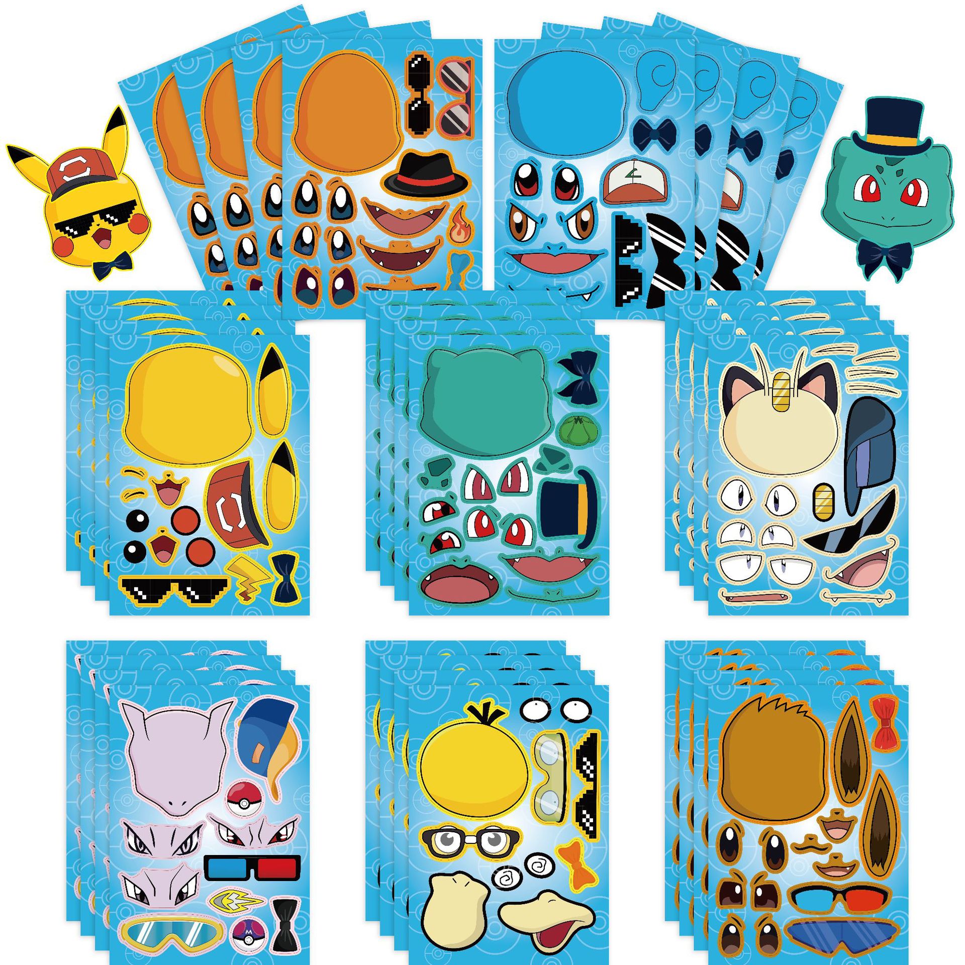 Pokemon anime DIY sticker price for 16 pcs