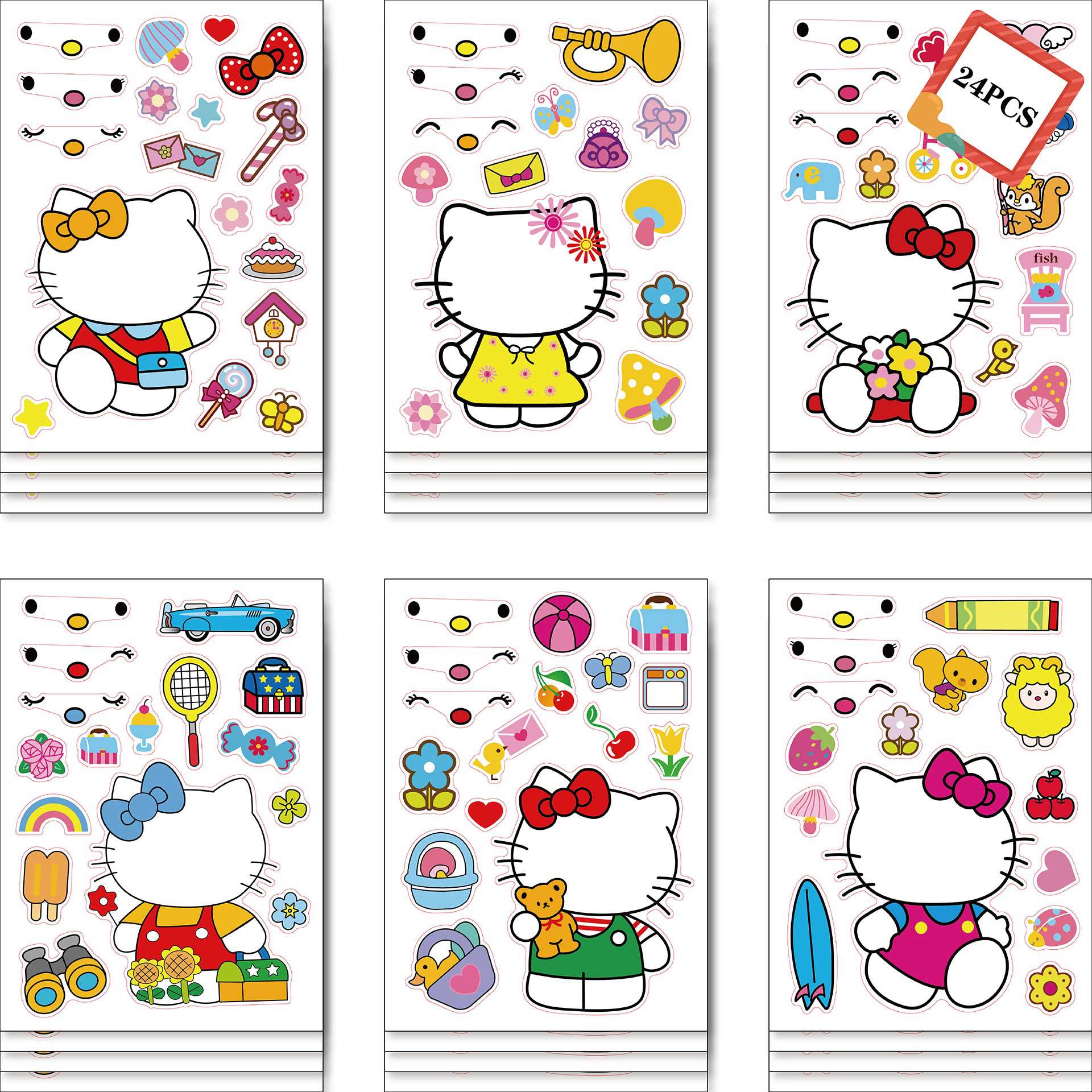 helloKitty anime DIY sticker price for 12 pcs