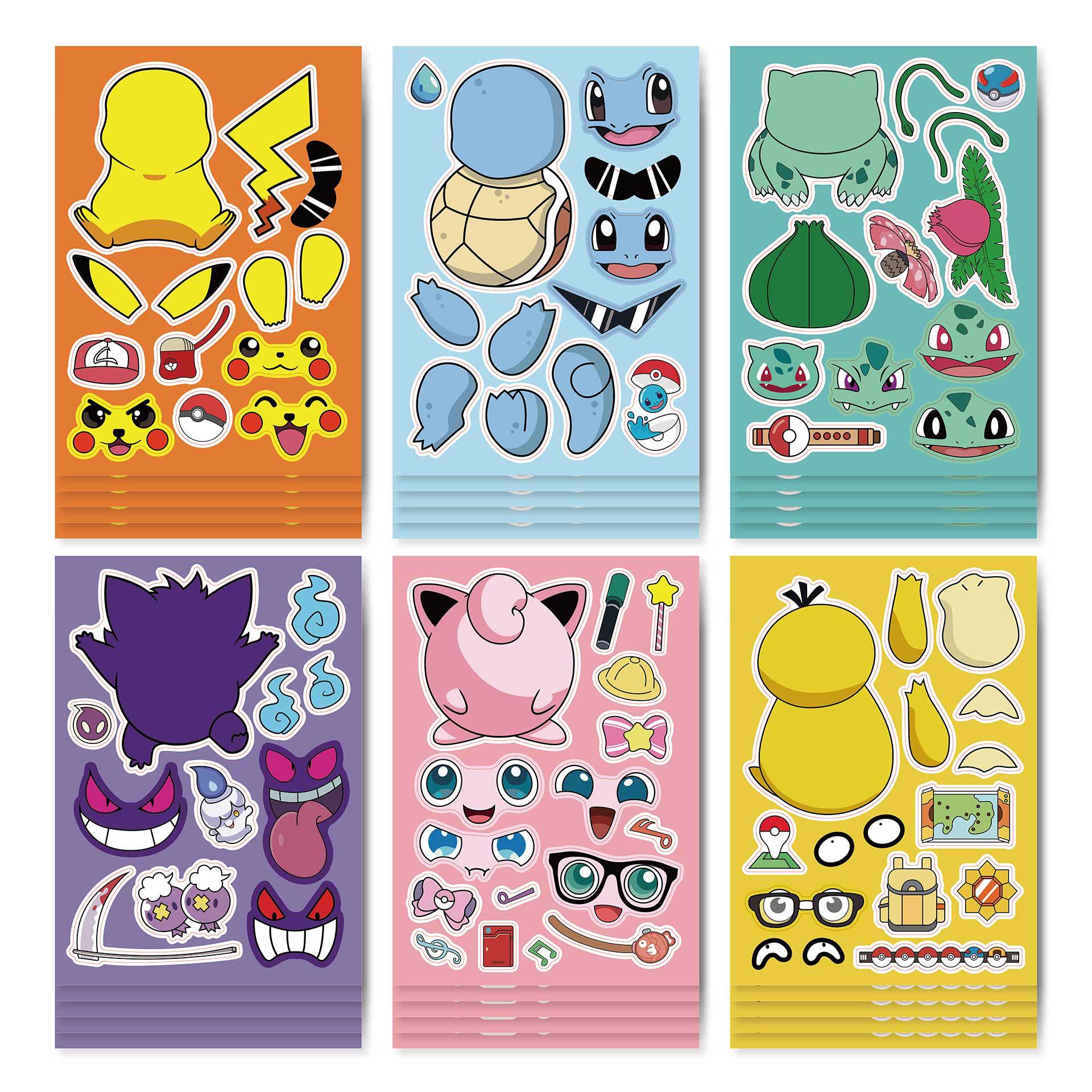 Pokemon anime DIY sticker price for 12 pcs