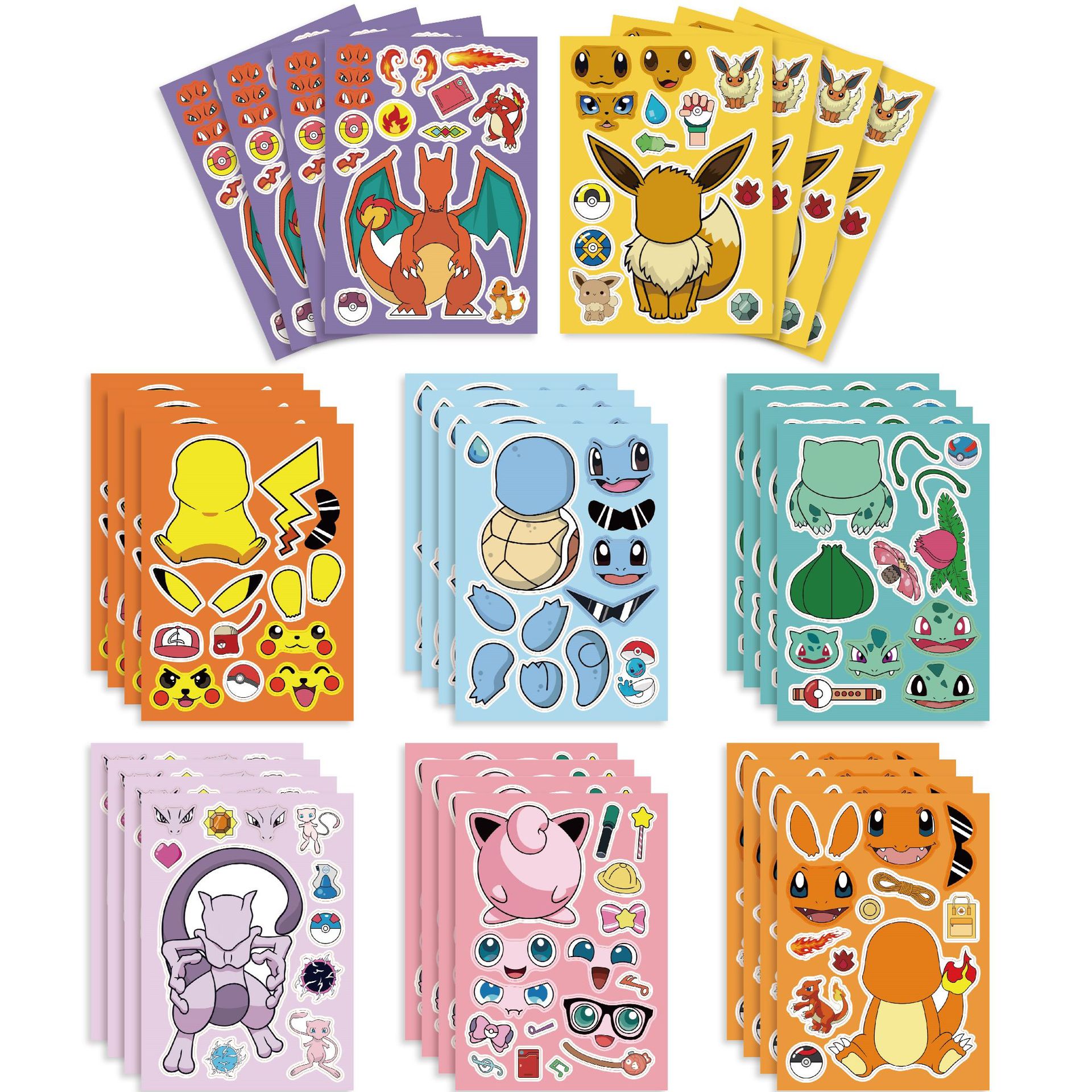 Pokemon anime DIY sticker price for 16 pcs