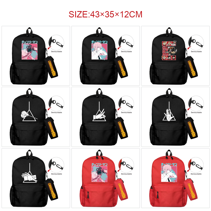 chainsaw man anime Backpack bag+pencil bag