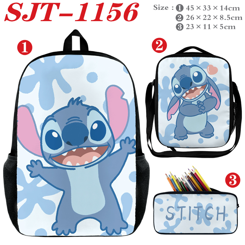 Stitch anime Backpack a set