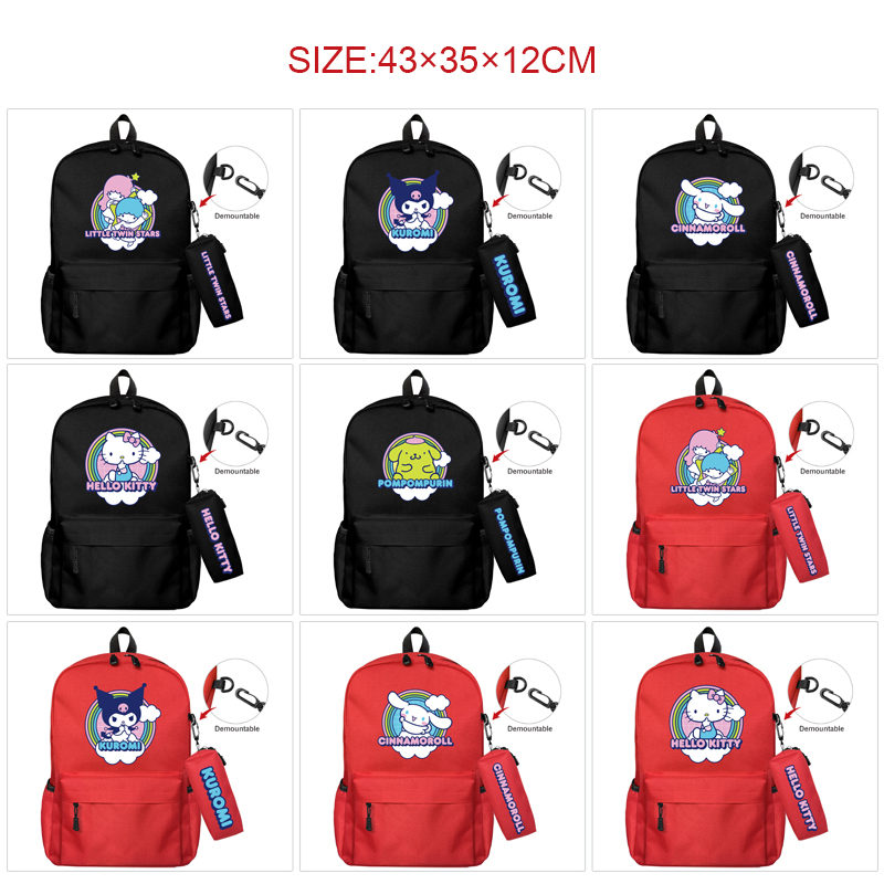 Kuromi anime Backpack bag+pencil bag