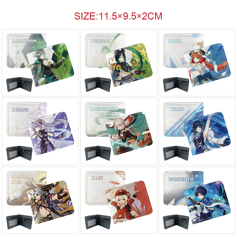 Genshin Impact anime wallet 11.5*9.5*2cm