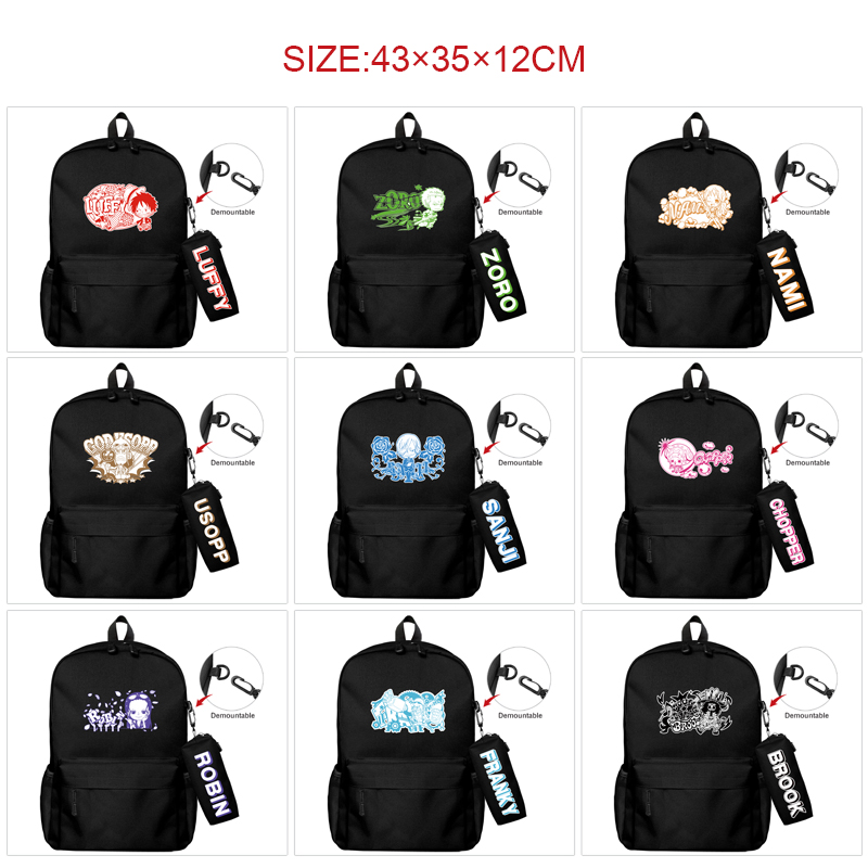 One piece anime Backpack bag+pencil bag