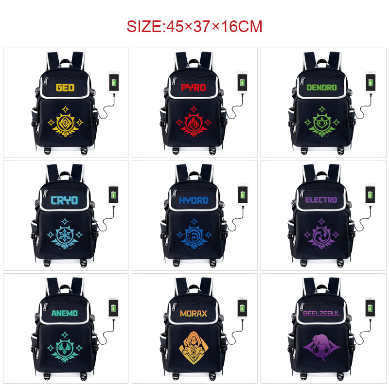 Genshin Impact anime Backpack bag