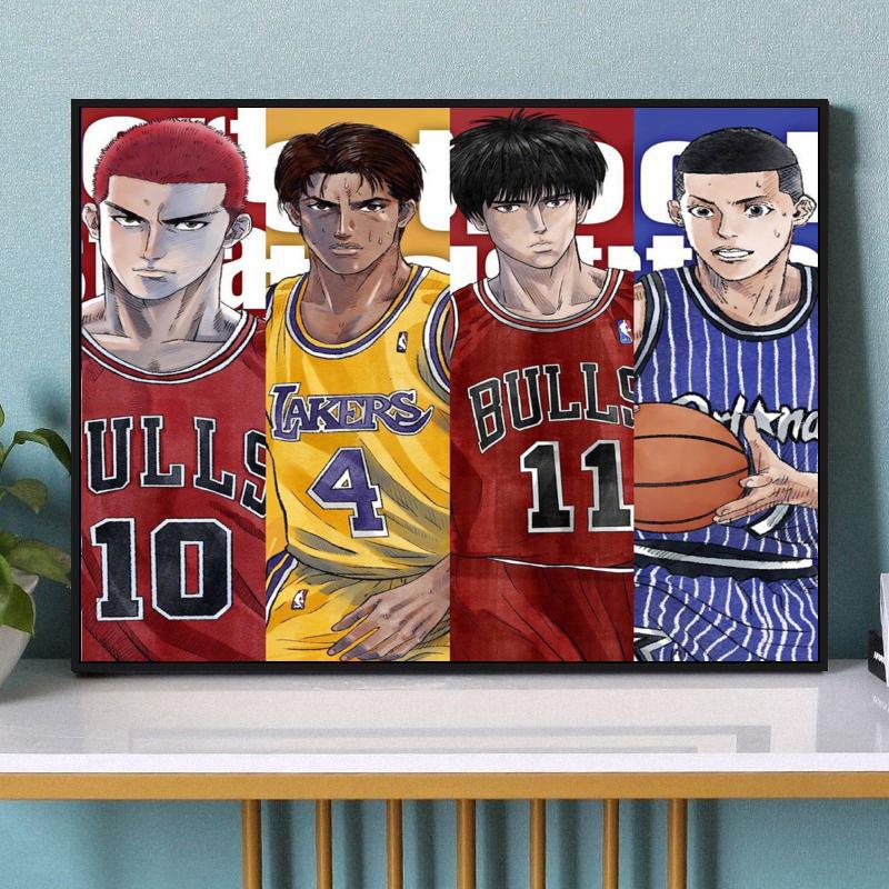 Slam dunk anime DIY digital oil painting with frame(boxed)40*50cm