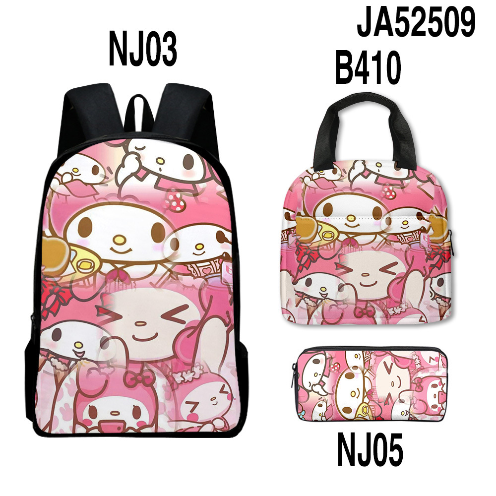Kuromi anime  backpack+ lunch bag+pencil bag