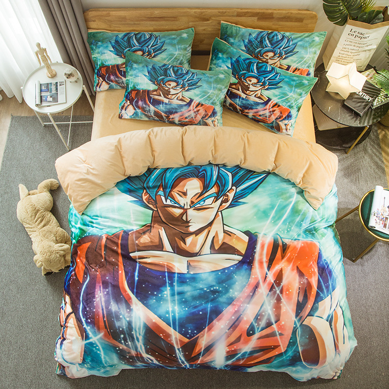 Dragon Ball anime bedsheet four piece set for autumn and winter 1.5m