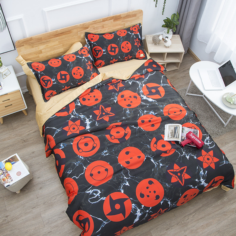 Naruto anime lce cold quilt four piece set for summer 1.5m/1.8m