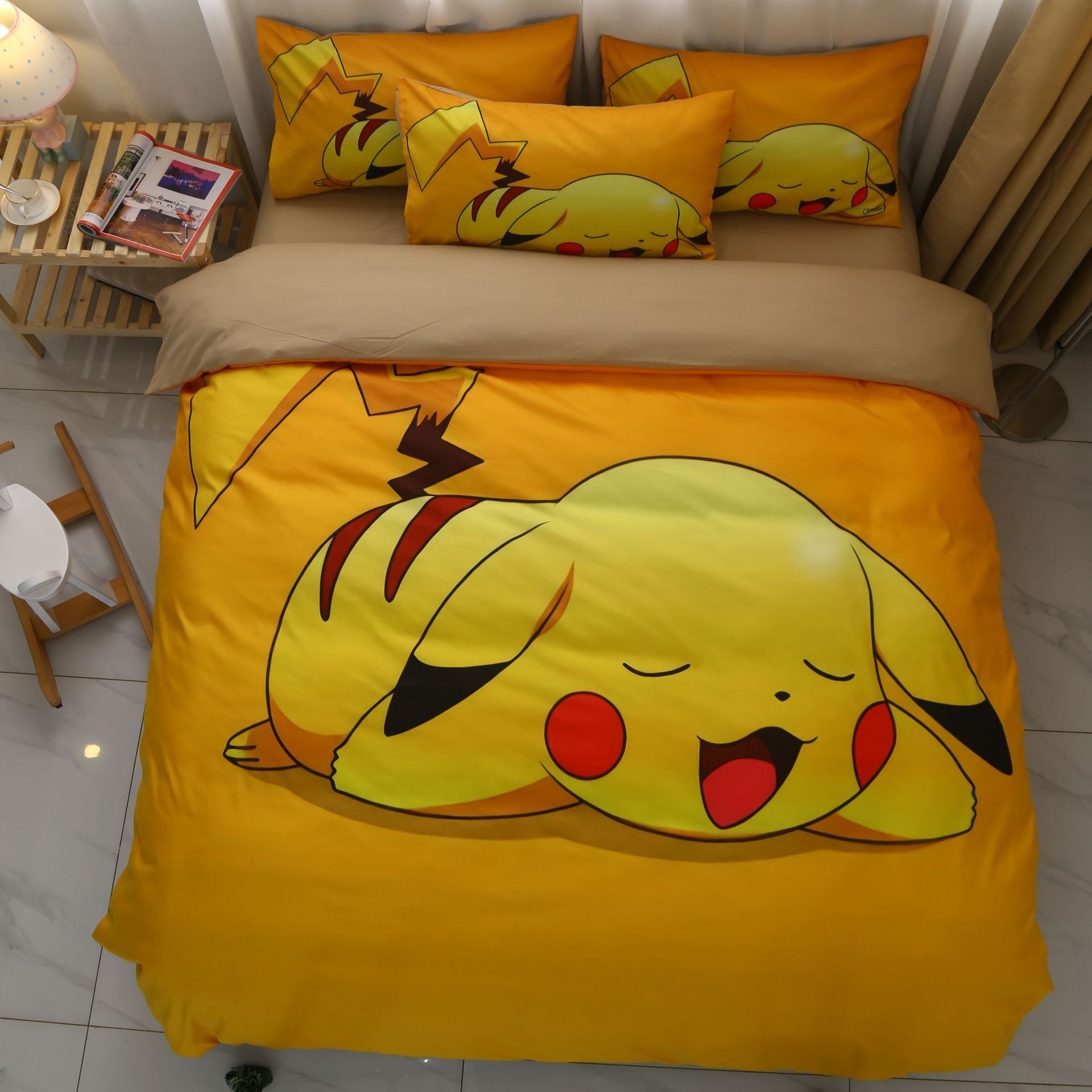 Pokemon anime bed sheet four piece set 1.5m