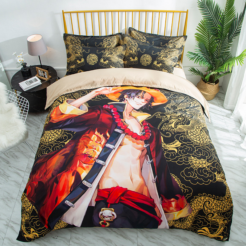 One piece anime bed sheet four piece set 1.5m