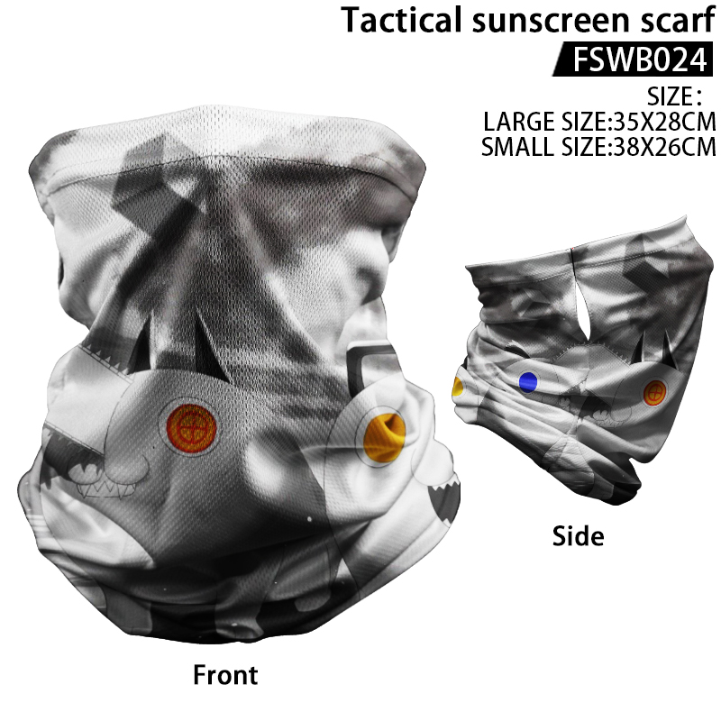 chainsaw man anime tactical sunscreen scarf 44*55cm