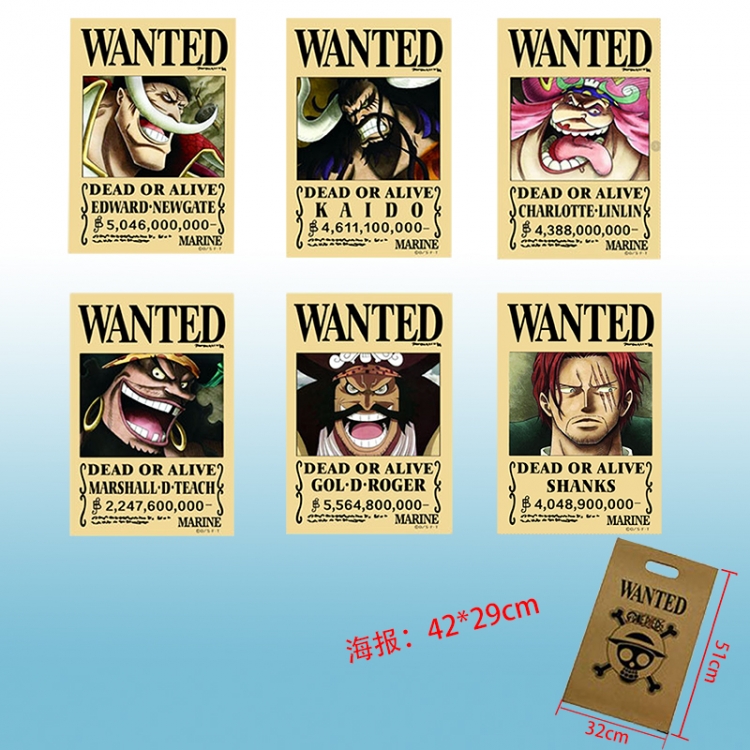 One piece anime posters price for a set of 6pcs