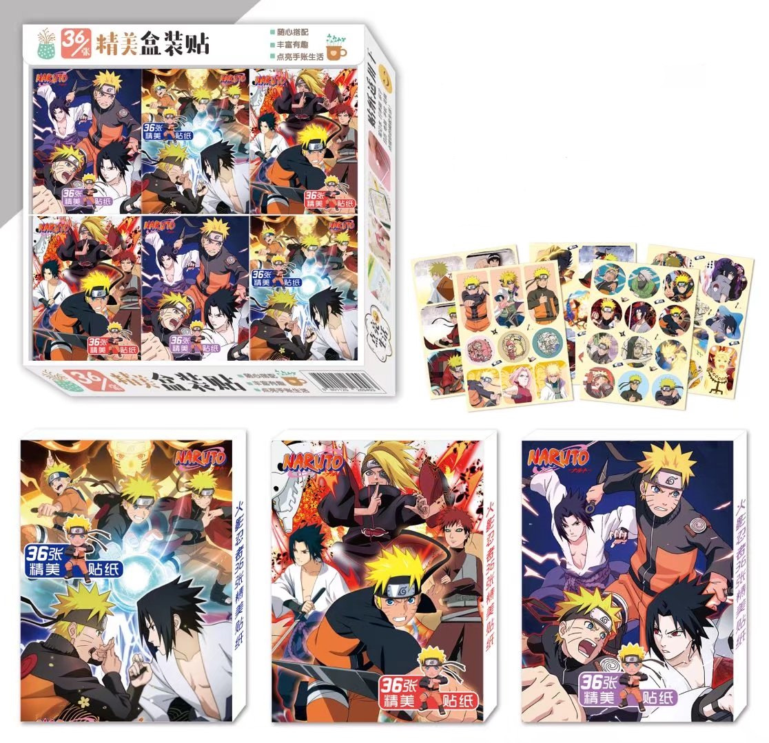 Naruto anime exquisite box stickers 36pcs a set