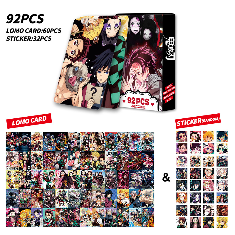 Demon slayer kimets anime lomo cards price for a set of 92 pcs