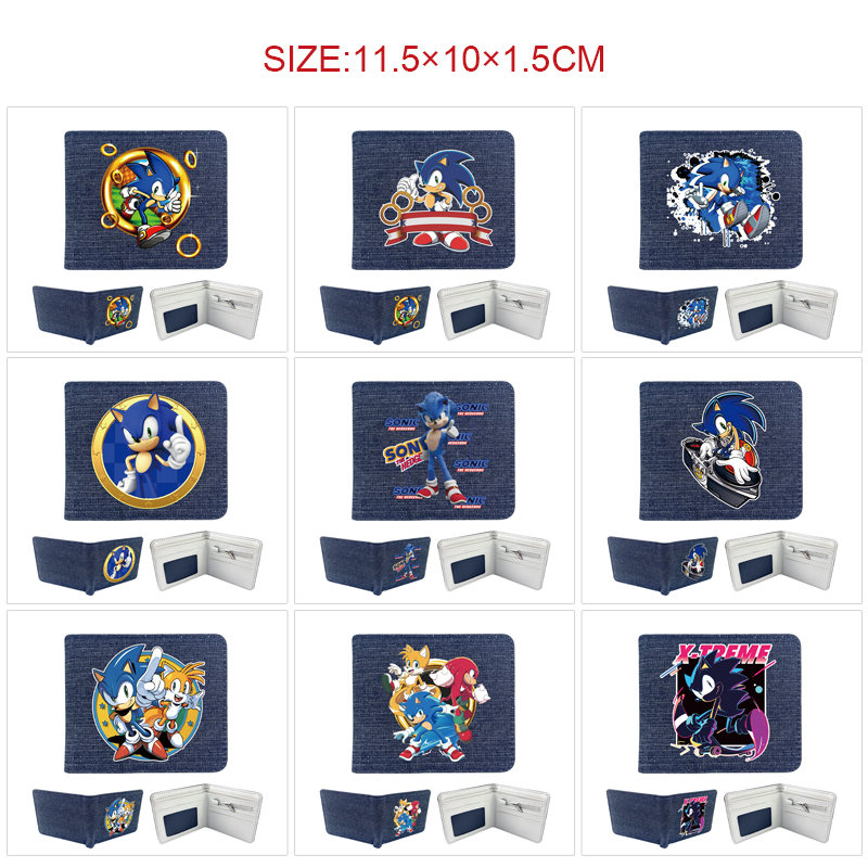 Sonic anime wallet 11.5*10*1.5cm