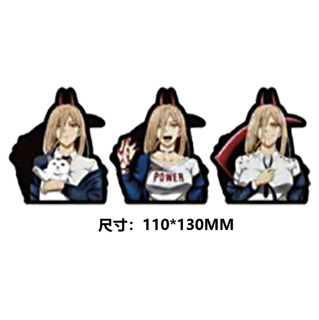 chainsaw man anime 3D illusion stickers