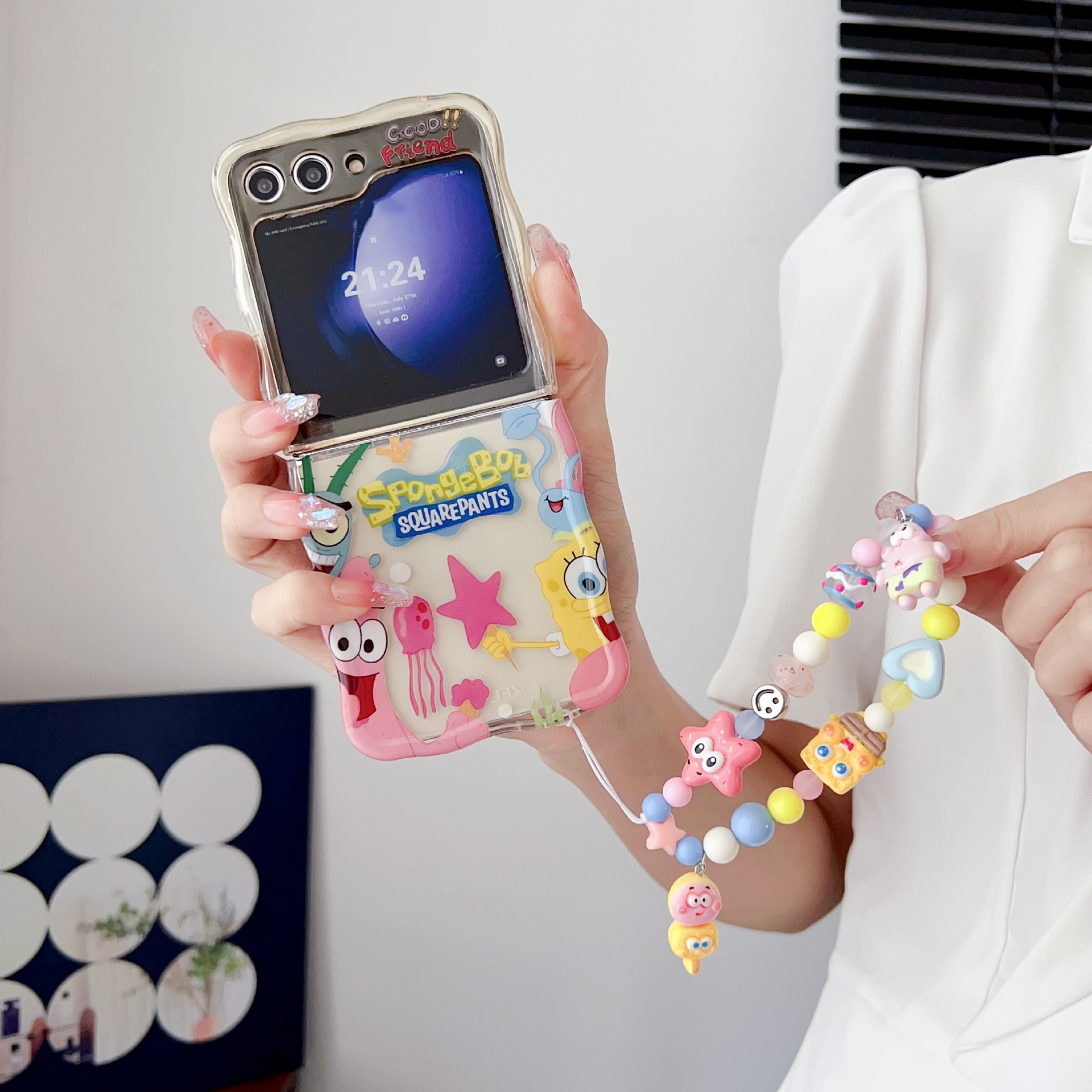 SpongeBob anime Phone case+pendant(Galaxy Z Flip)