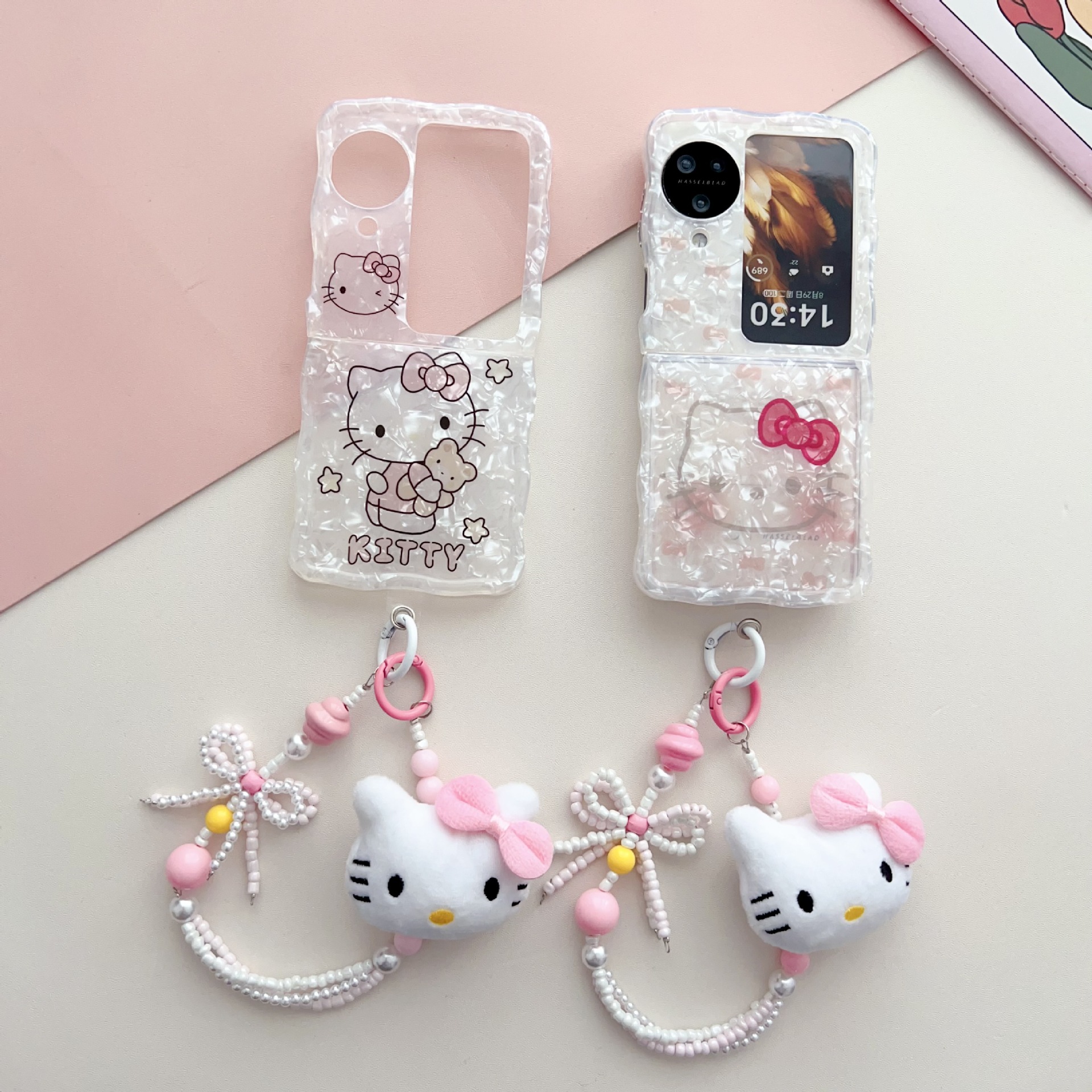 hello kitty anime Phone case+pendant( OPPO find N3 Flip)