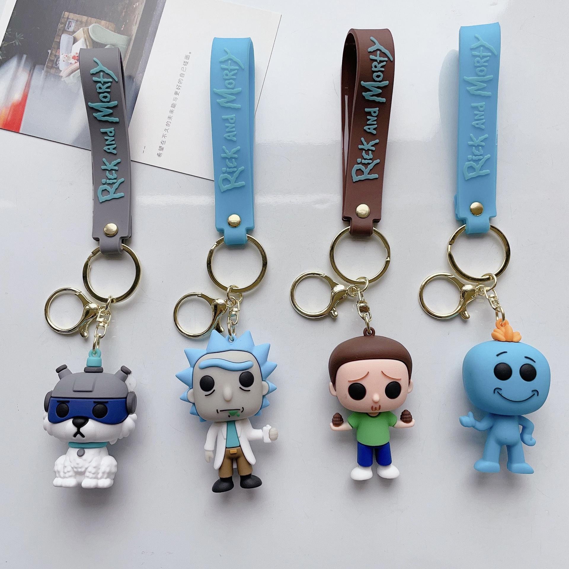 Rick and Morty anime keychain