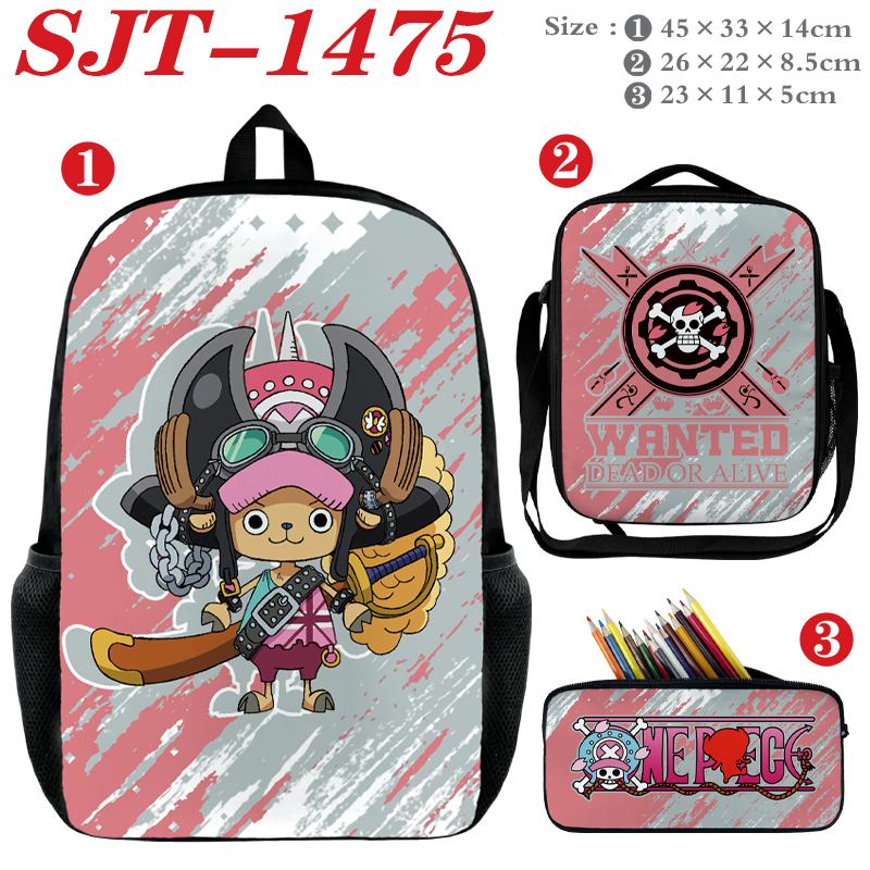 One Piece anime backpack+ lunch bag+pencil bag