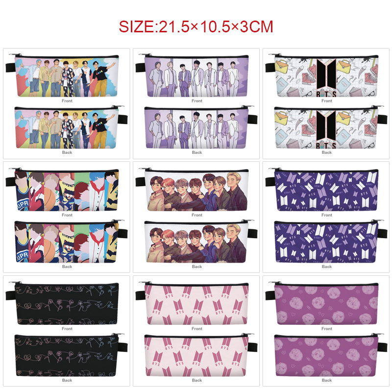 BTS anime pencil bag 21.5*10.5*3cm