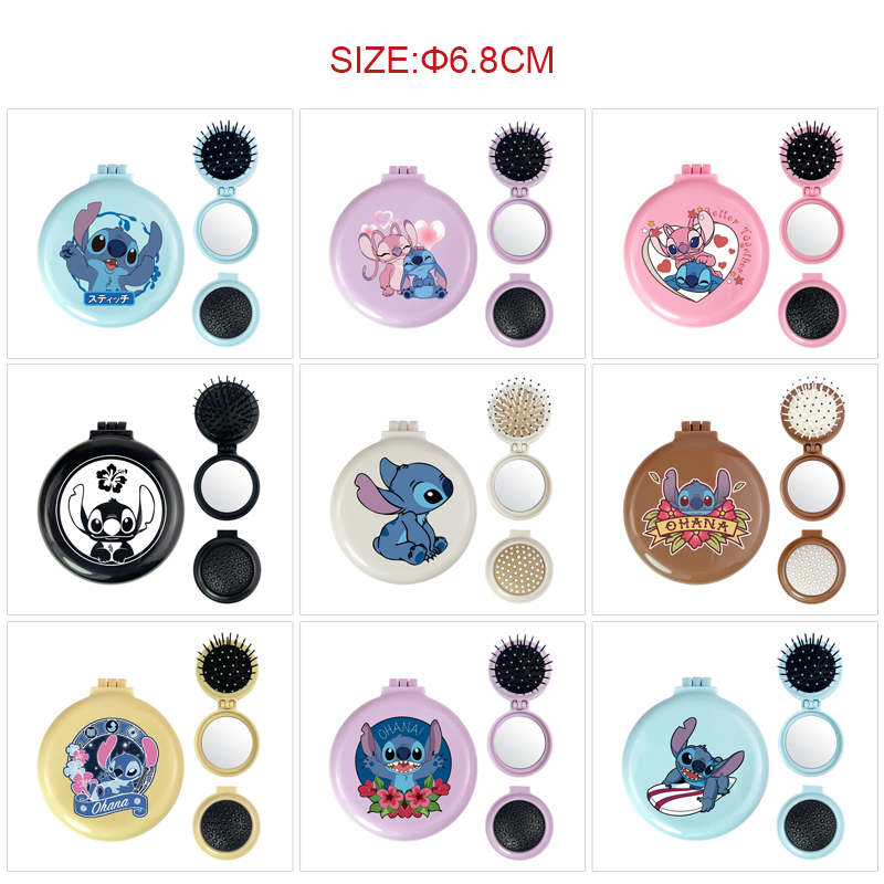 stitch anime multi functional small mirror and comb 5 pcs a set