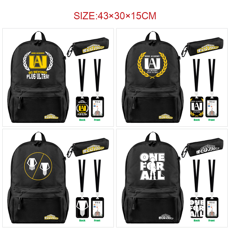 My Hero Academia anime backpack+pencil bag+ID set