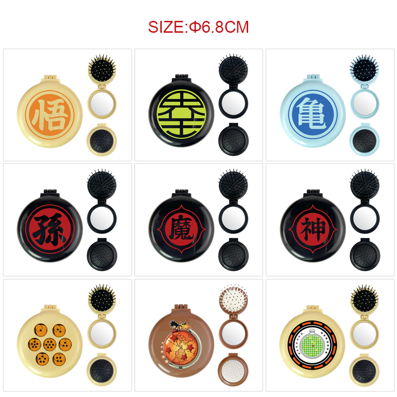 Dragon ball anime multi functional small mirror and comb 5 pcs a set