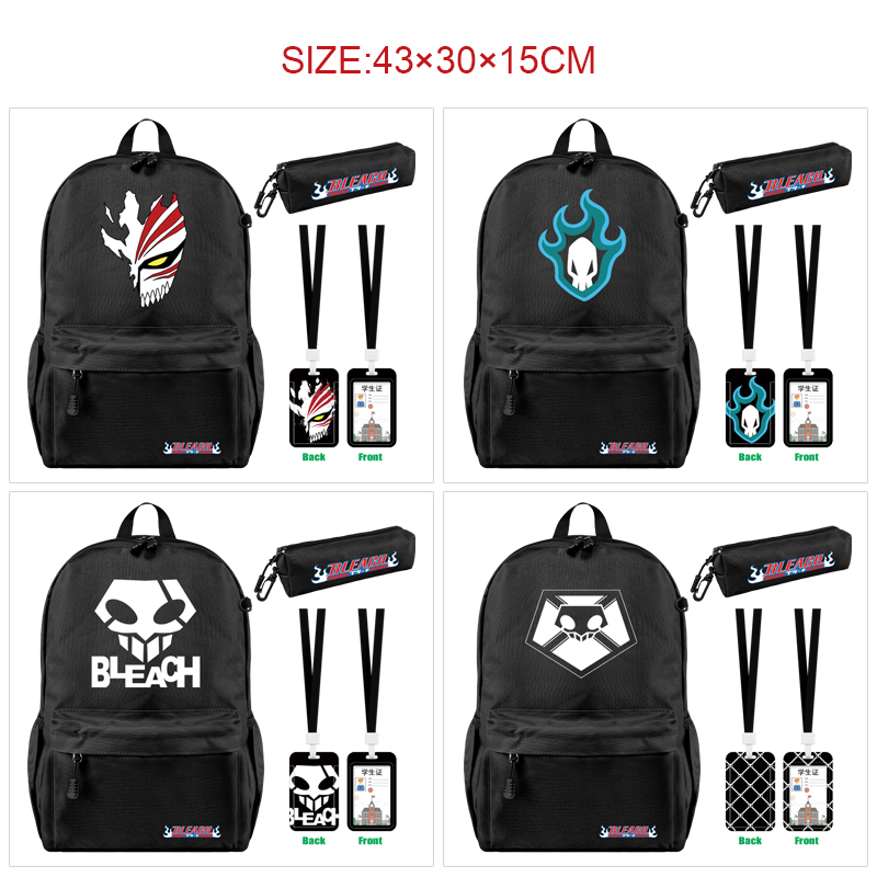 Bleach anime backpack+pencil bag+ID set