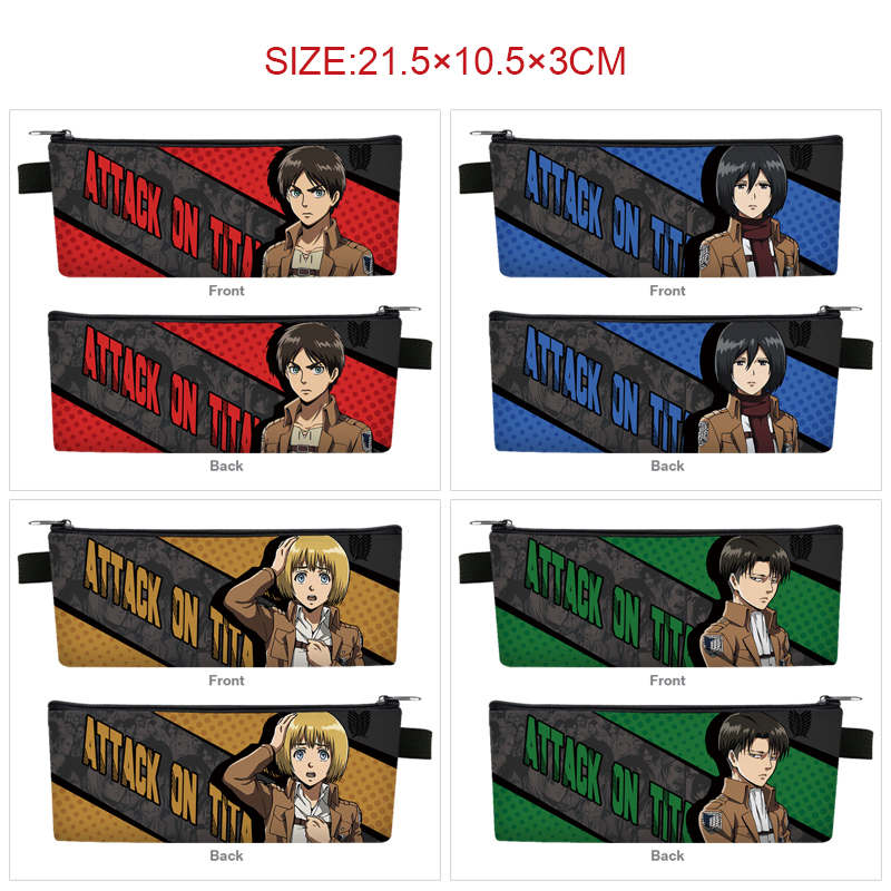 Attack on Titan anime pencil bag 21.5*10.5*3cm