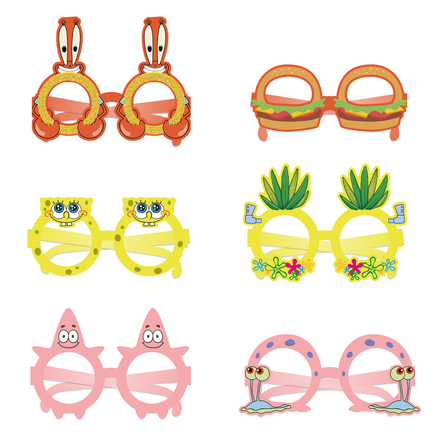 SpongeBob anime paper glasses 120pcs(20 of each)