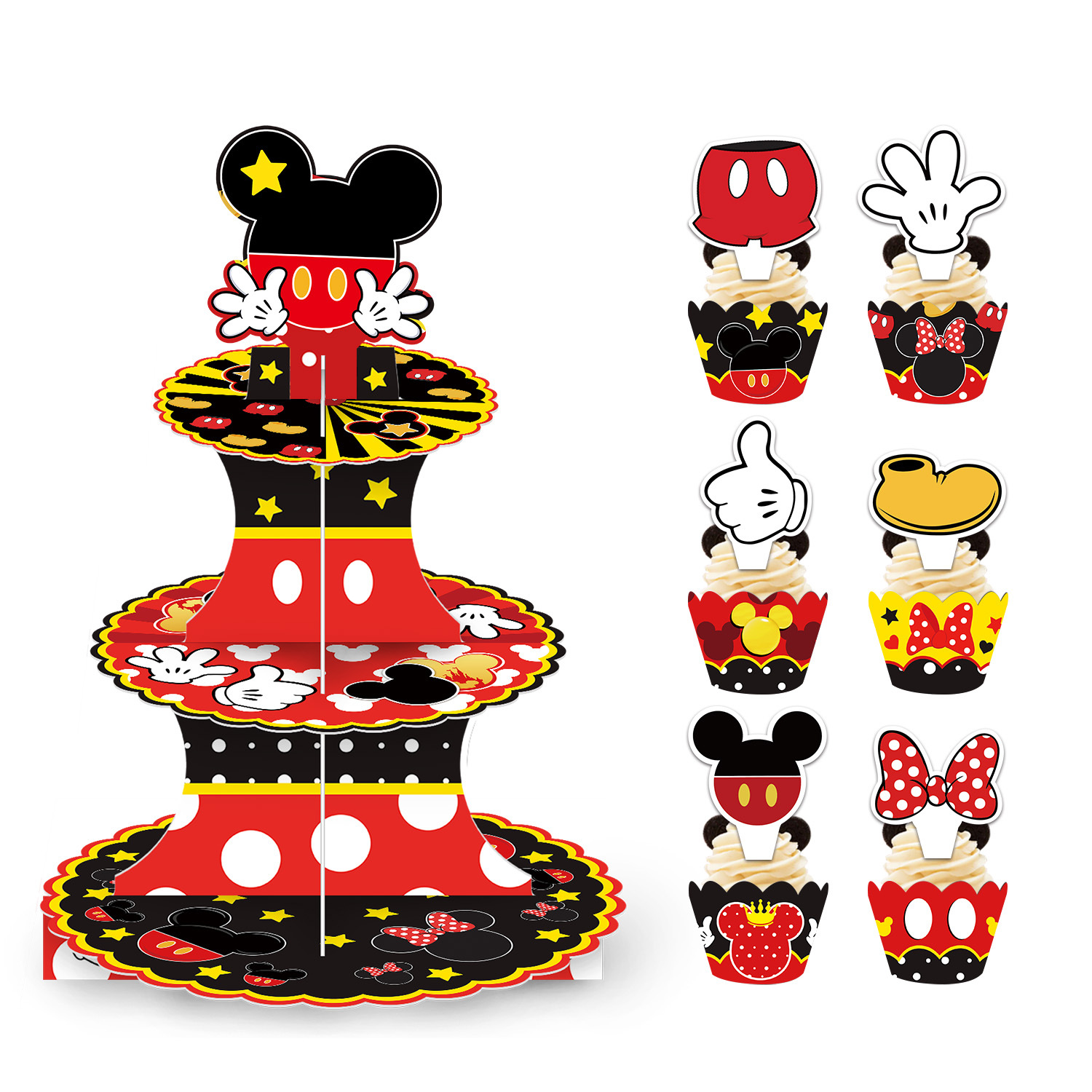 Disney anime cupcake stand+ tapcoke wroppers+small plug 10 pcs